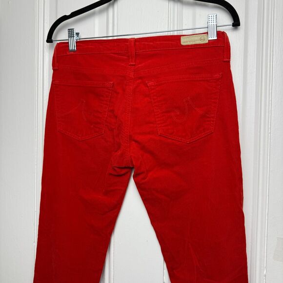Adriano Goldschmied AG Pants Womens 26 Red Corduroy Stevie Ankle Made in USA - Picture 9 of 11